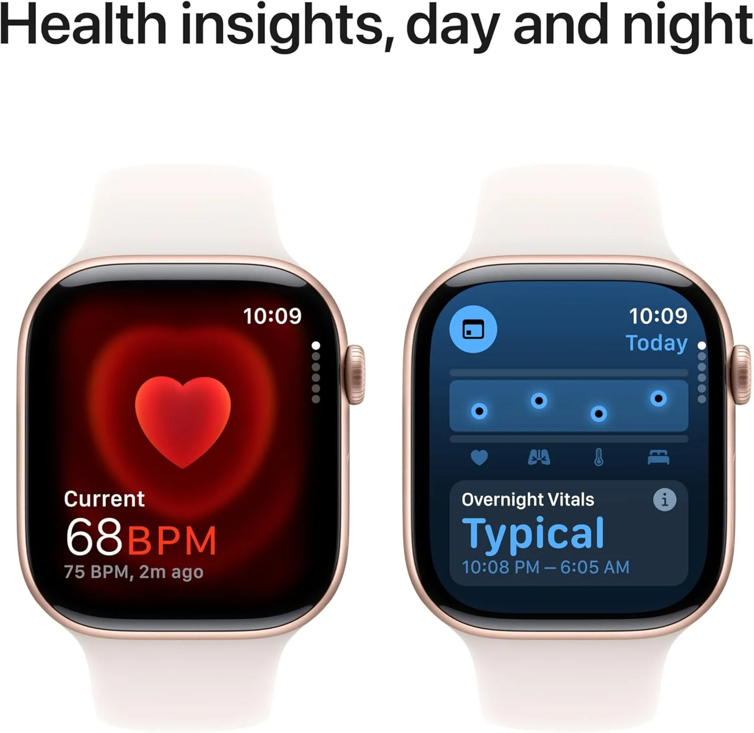 Apple Watch Series 10 [GPS 46mm case] Smartwatch with Rose Gold Aluminium Case with Light Blush Sport Band - M/L. Fitness Tracker, ECG App, Always-On Retina Display, Water Resistant