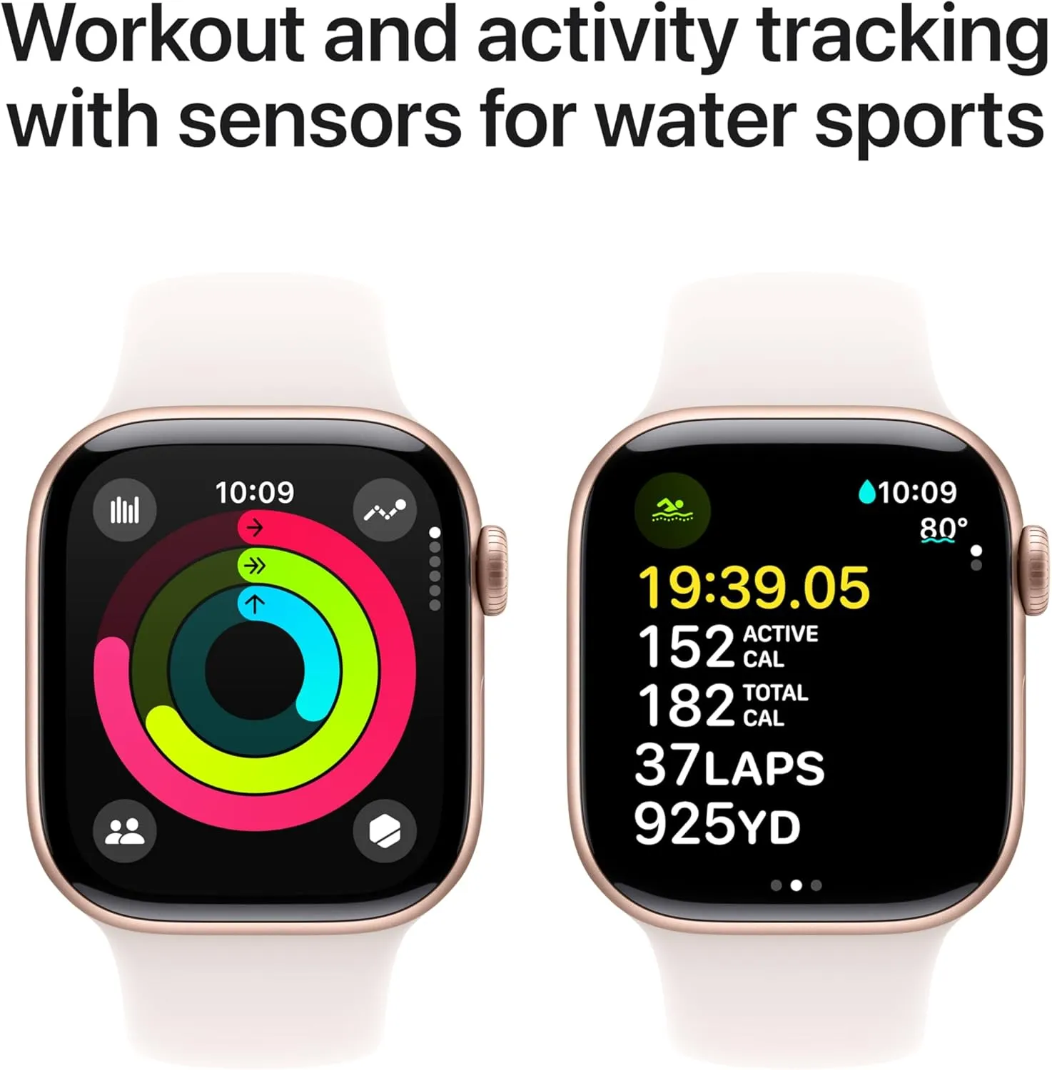 Apple Watch Series 10 [GPS   Cellular 42mm case] Smartwatch with Rose Gold Aluminium Case with Light Blush Sport Band - S/M. Fitness Tracker, ECG App, Always-On Retina Display, Water Resistant