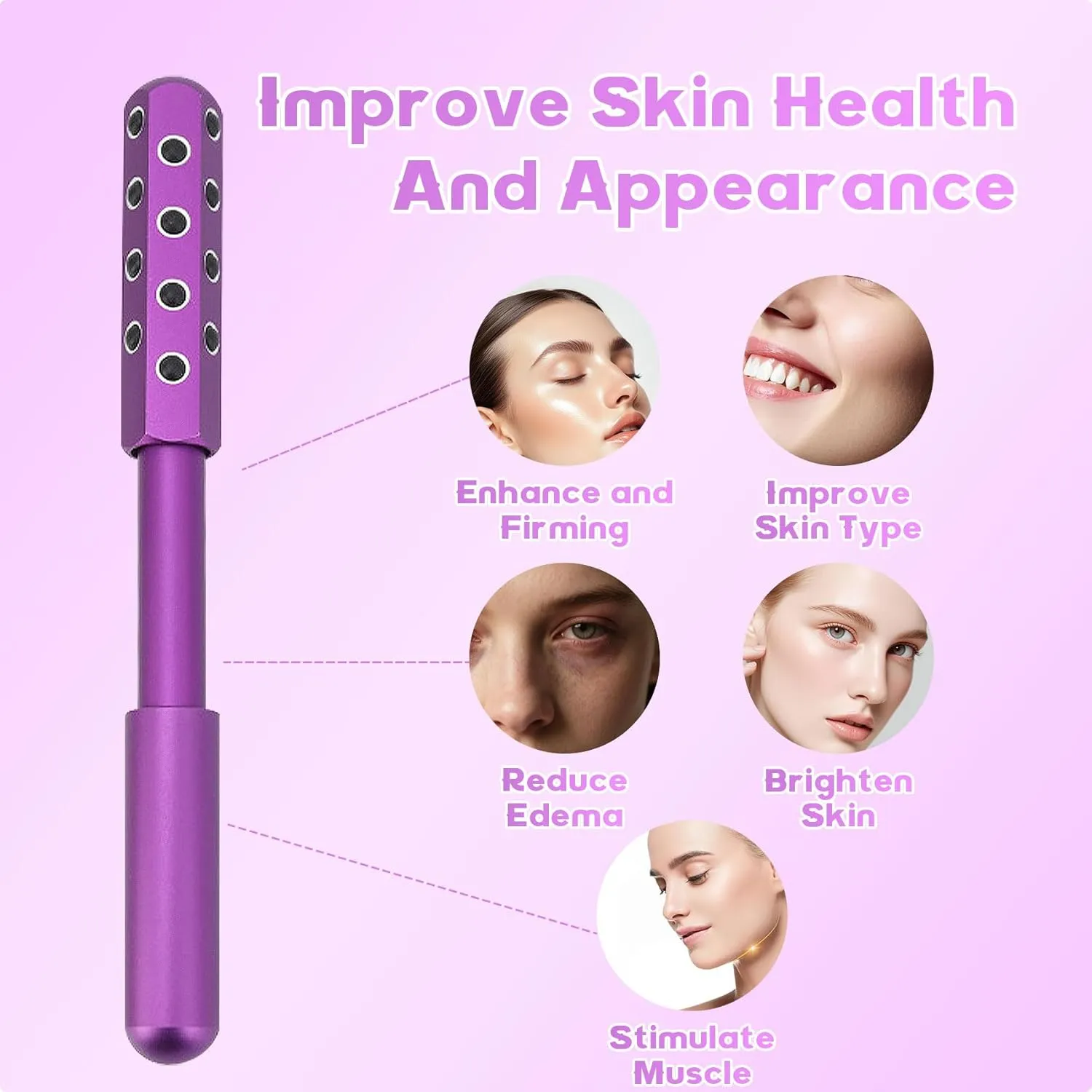 Arrily Face Roller, Ice Roller for Face, Beauty Sculptor Roller, Uplifting Face Massager Roller, Germanium Stone FaceRoller for Up Lifting and Skin Care, Instant Results (1pcs)