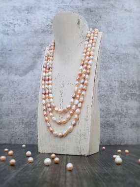 Baroque Pearl Necklace - Peachy Mix