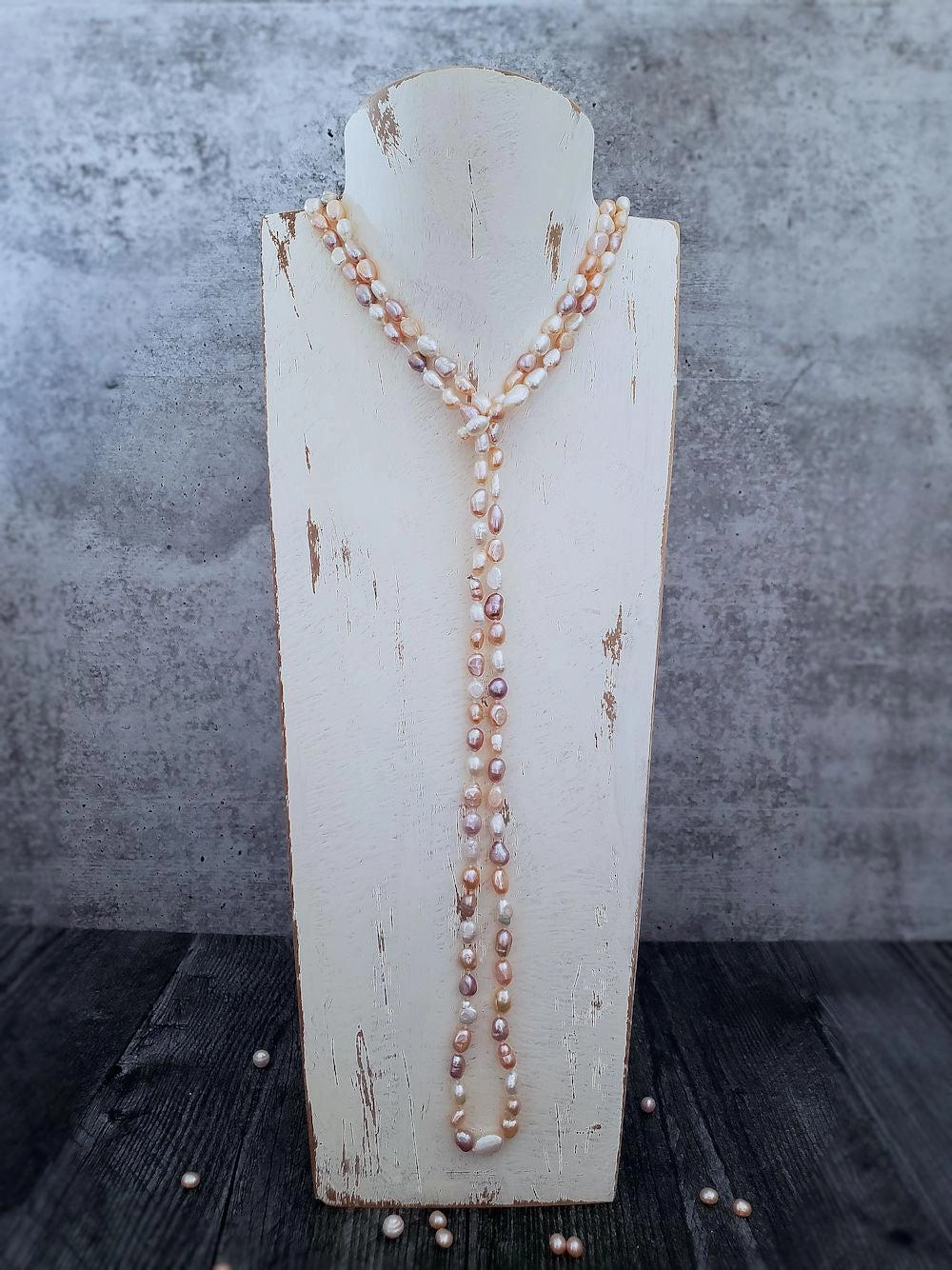 Baroque Pearl Necklace - Peachy Mix