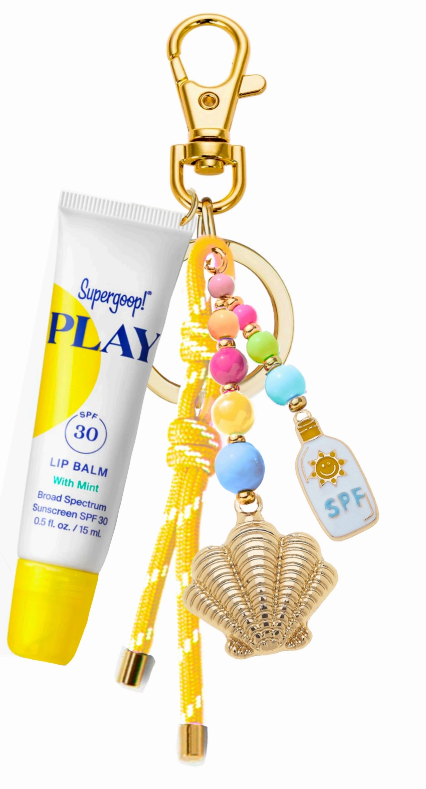 Beach Day Cluster Bag Charm in Yellow & Shiny Gold