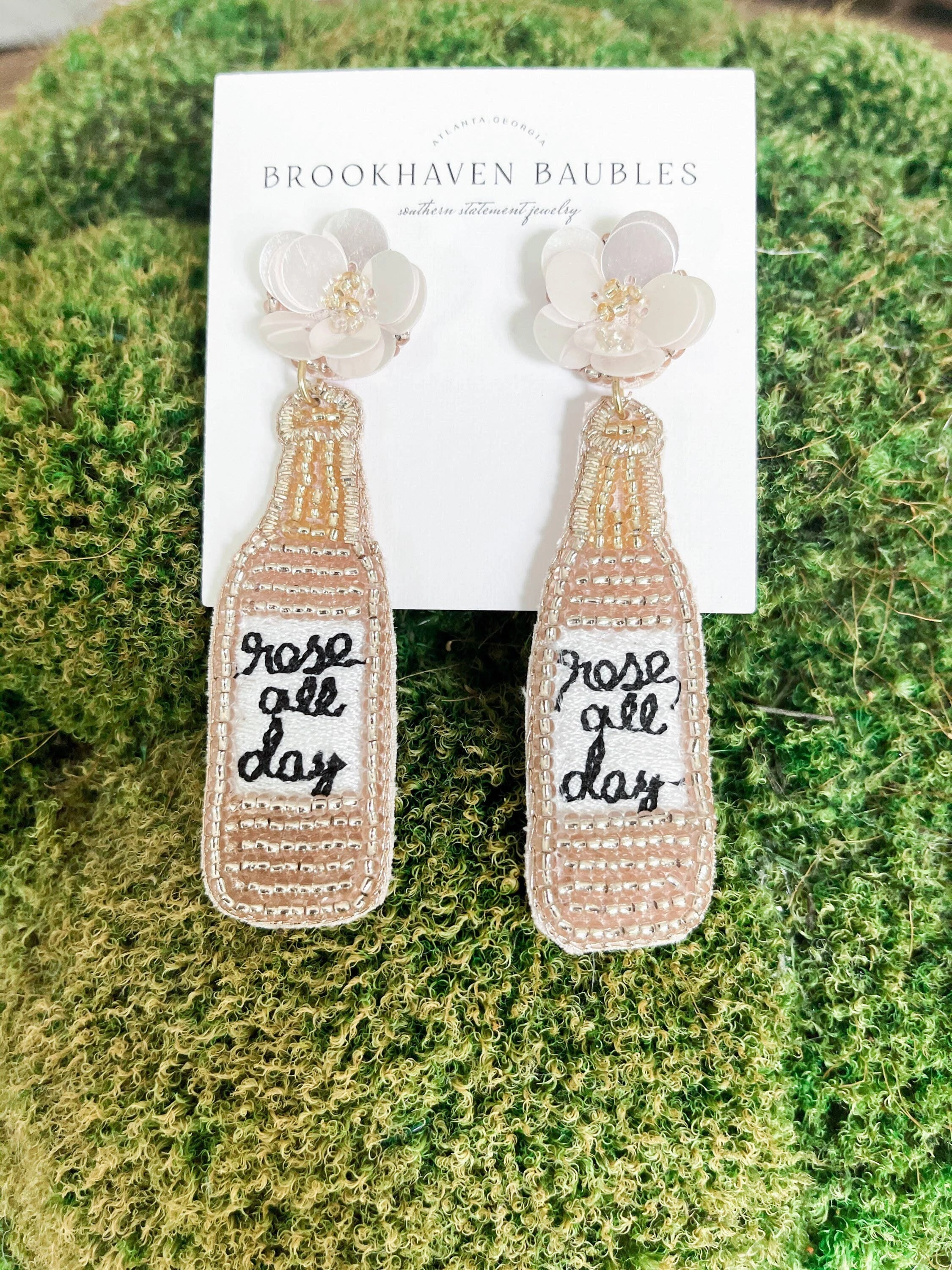 Blush Rose All Day Beaded Sequin Statement Earrings