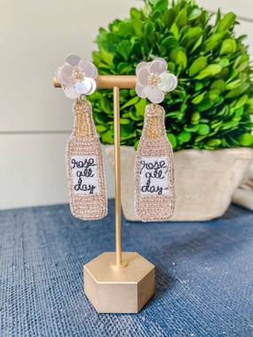 Blush Rose All Day Beaded Sequin Statement Earrings