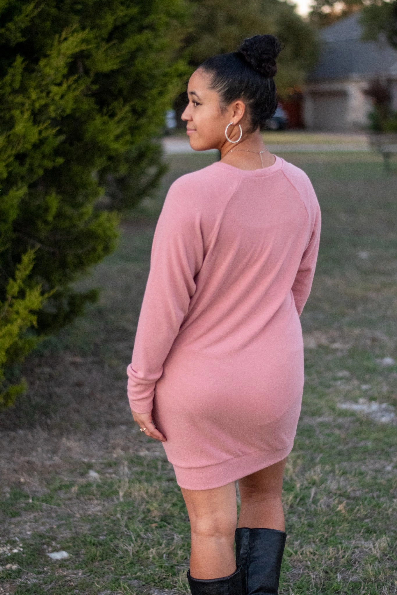 Blush Rose, Solid Brushed Sweater Knit Fabric