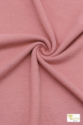 Blush Rose, Solid Brushed Sweater Knit Fabric