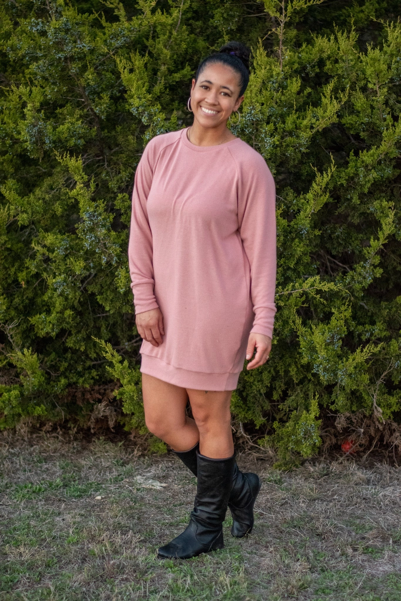 Blush Rose, Solid Brushed Sweater Knit Fabric