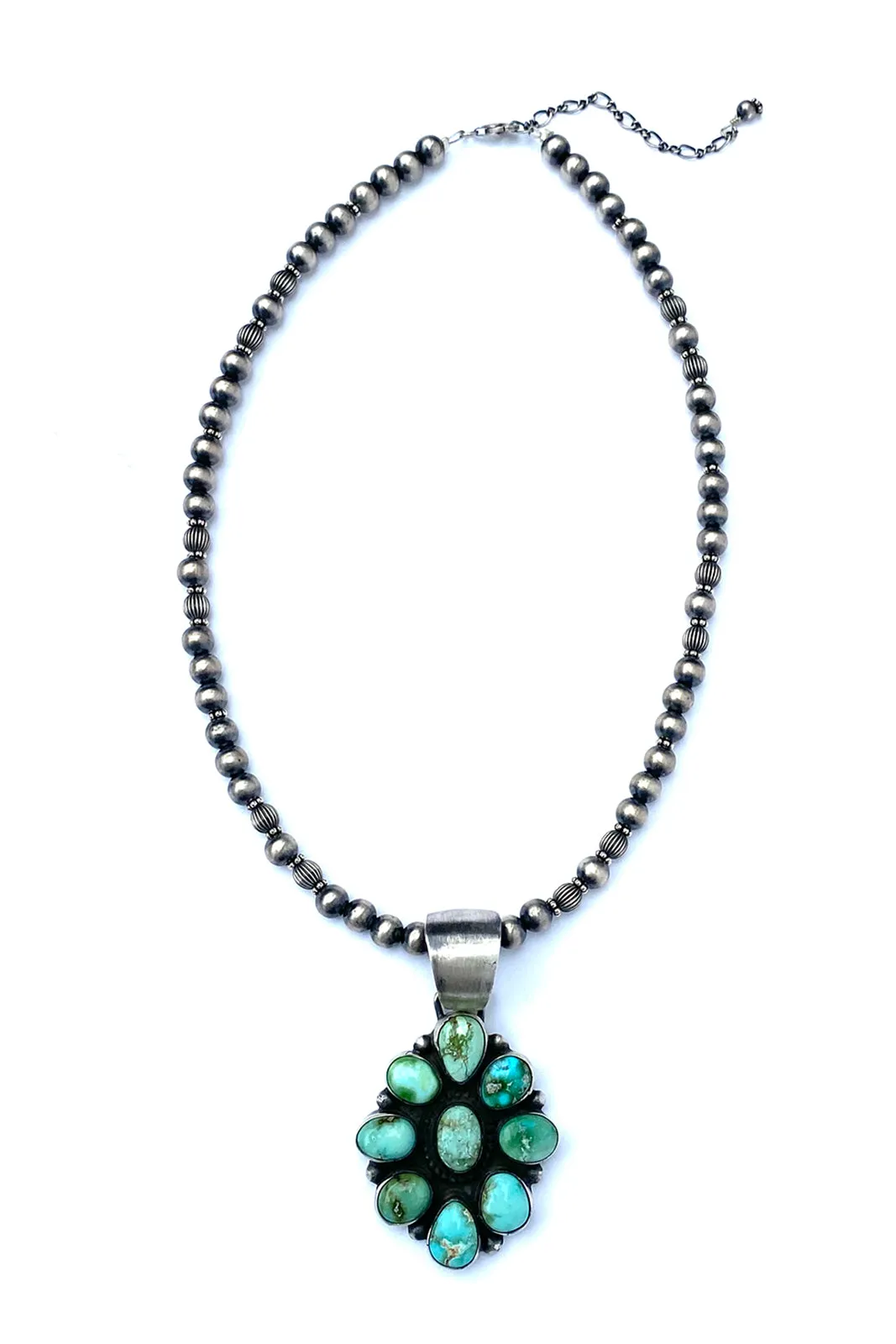 Bobby Johnson Sonoran Gold Turquoise Cluster Pendant