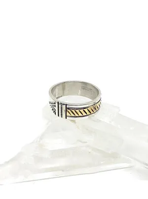 Bruce Morgan 14K Gold and Sterling Silver Band (Size 10 ¾)
