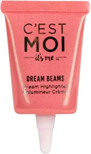 C'est Moi Dream Beams Cream Highlighter | Gentle, Lightweight, Blendable Cream Highlighter Gives Skin a Dreamy Luminous Glow, Enriched with Shea Butter and Aloe Leaf | Aura (Pink/Gold), 0.34 Fl Oz