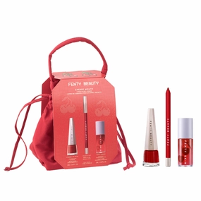 Cherry Mouth 3-Piece Lip Set   Pouch
