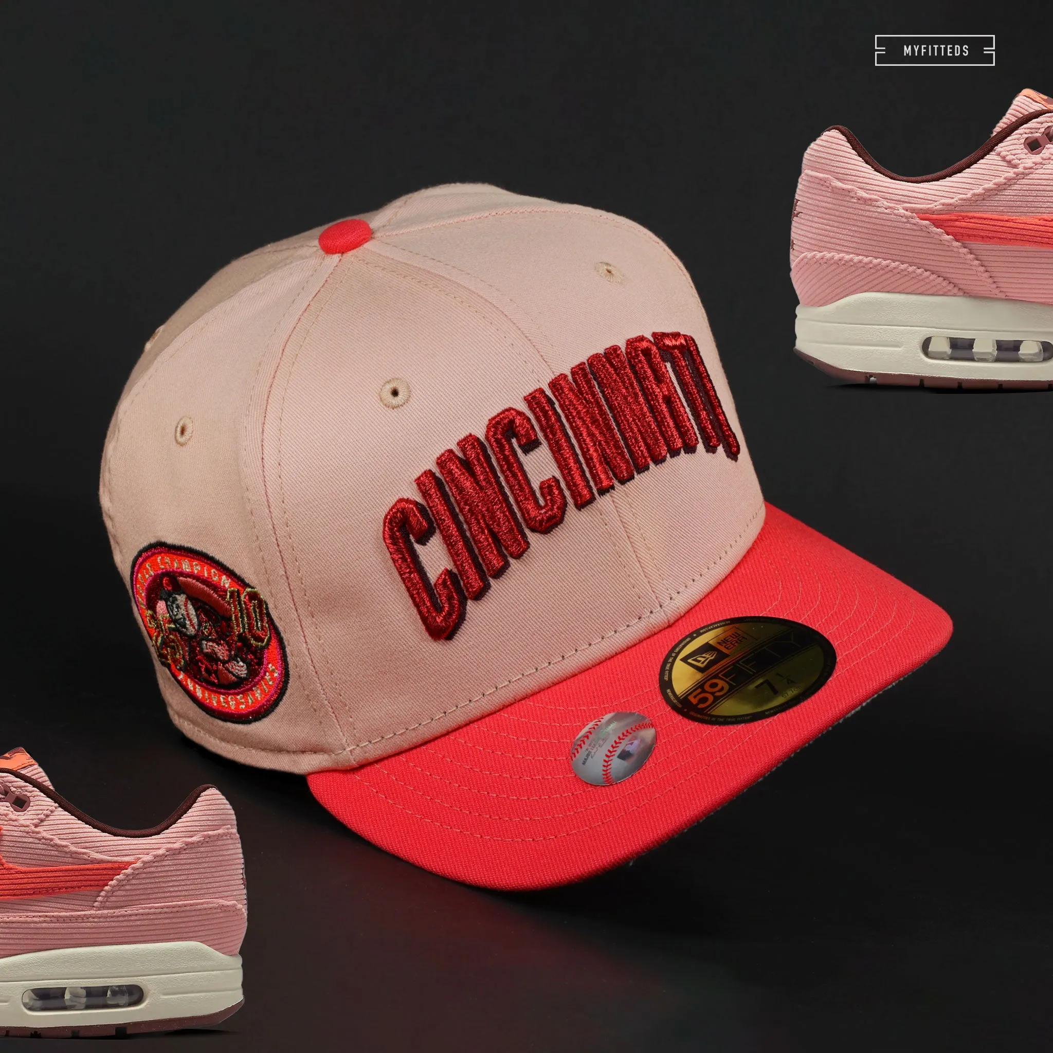 CINCINNATI REDS WORLD CHAMPS 25TH & 10TH ANNIVERSARIES NEW ERA FITTED CAP