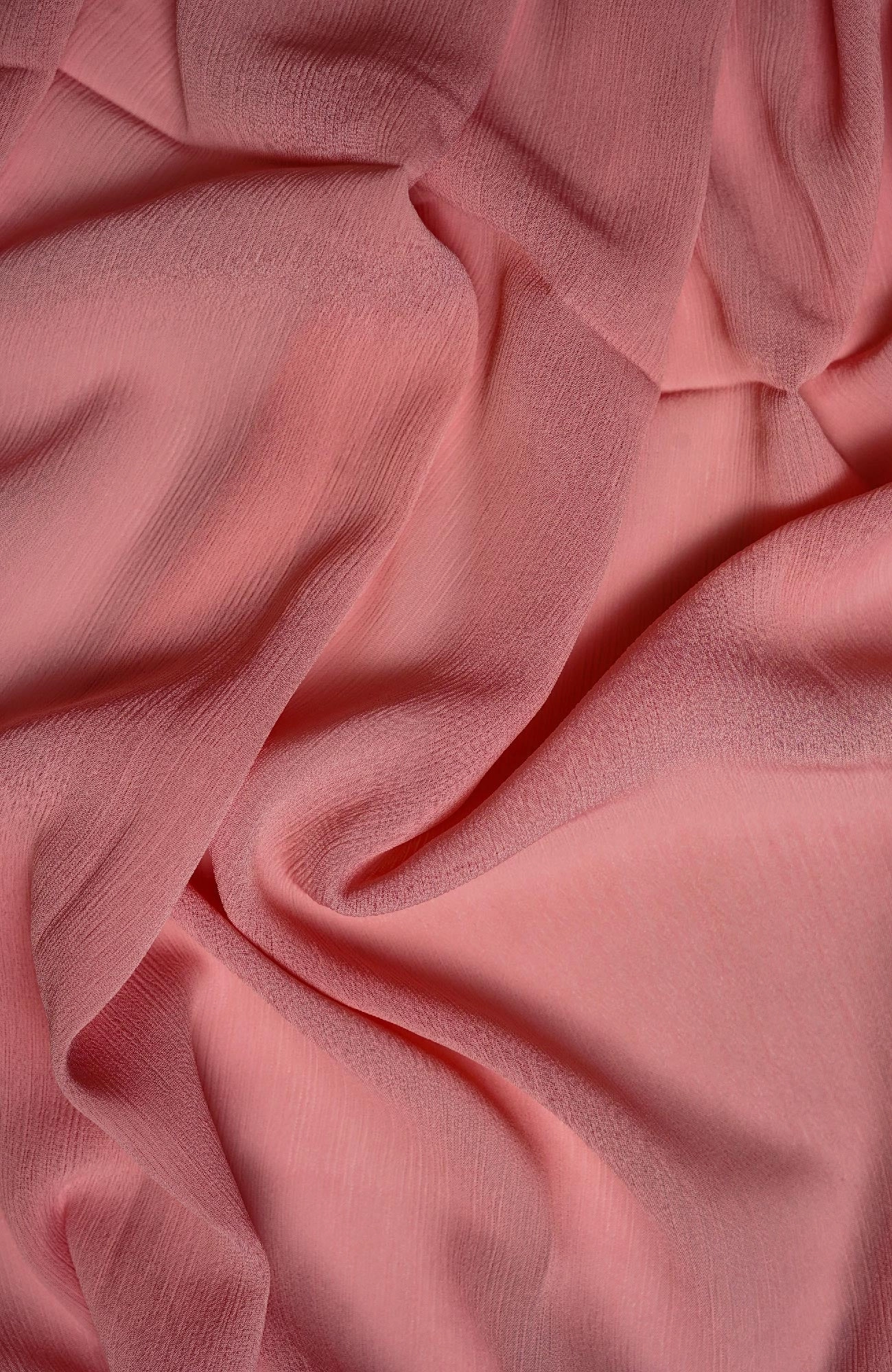 Crinkle matte Chiffon-Coral Blush