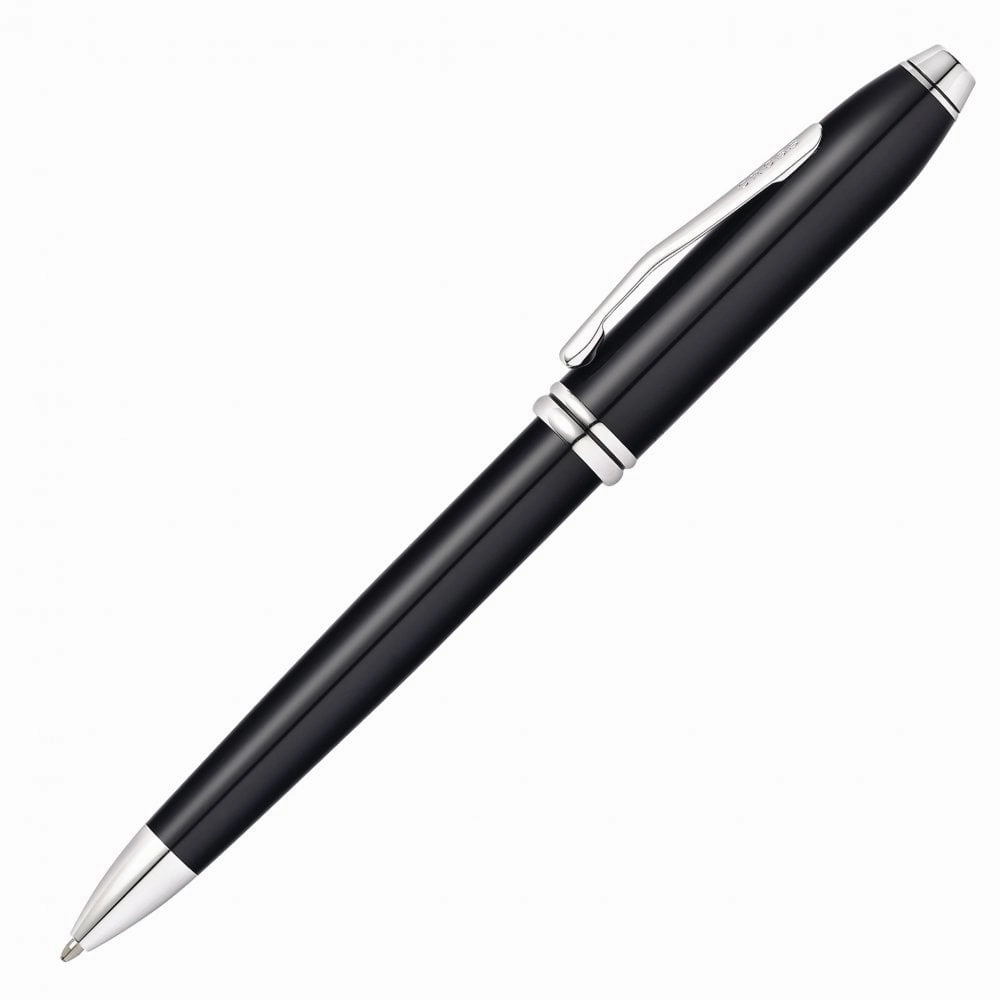 Cross Townsend Black Lacquer Chrome Trim Ballpoint Pen