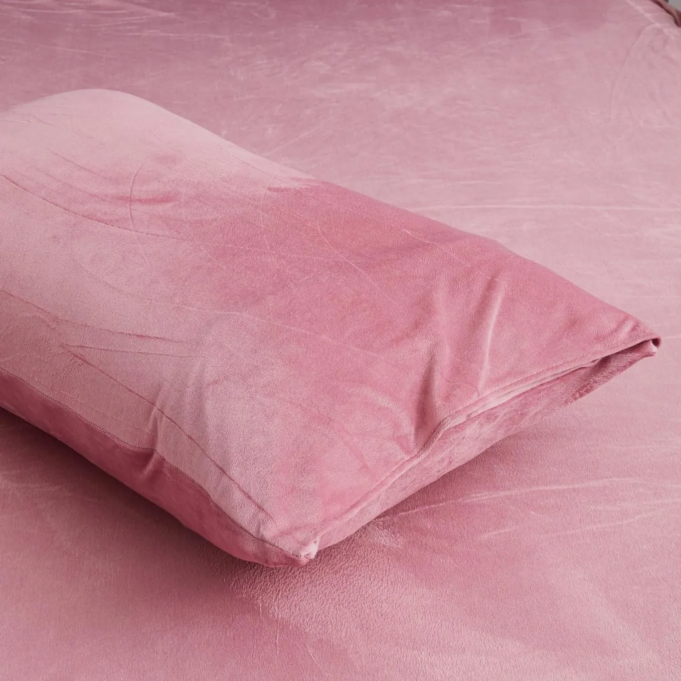 Crystal Velvet King Duvet Cover Set Blush Pink, Soft Warm Flannel Comforter Cover King Size for Fall Winter Spring, 3 Pieces Luxury Fluffy Silky Velour Bedding Duvet Cover 104" x 90"
