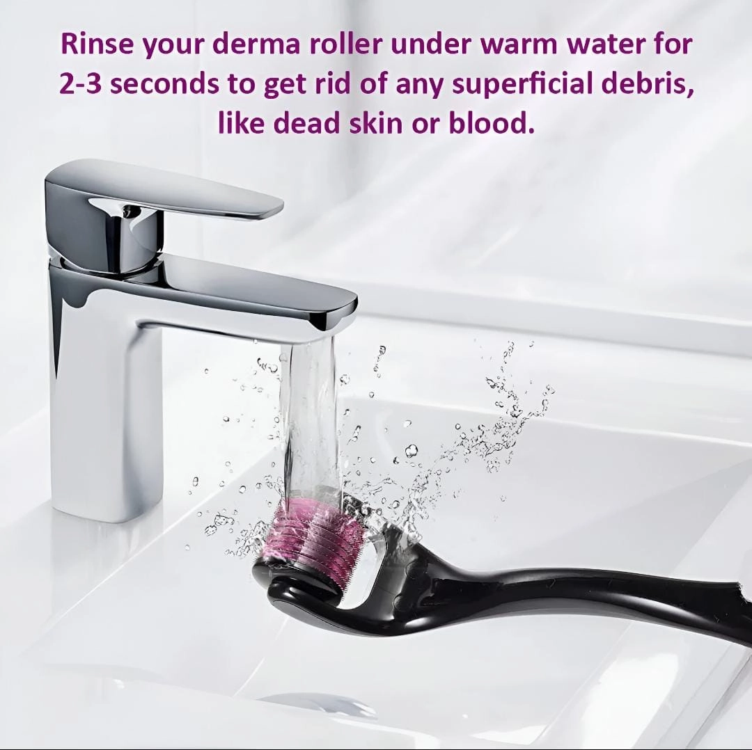 Derma Roller 0.5mm with Hard Acrylic Box – 540 Micro Needles for Hair Growth Anti-Aging Acne Scars Wrinkles and Stretch Marks Removal  Skin Care Beauty Tool for Men and Women