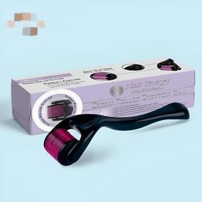 Derma Roller 0.5mm with Hard Acrylic Box – 540 Micro Needles for Hair Growth Anti-Aging Acne Scars Wrinkles and Stretch Marks Removal  Skin Care Beauty Tool for Men and Women