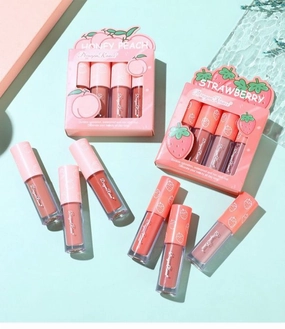 Dragon Ranee – 3pcs Fruit Velvet Matte Waterproof Lipstick & Lipgloss Set
