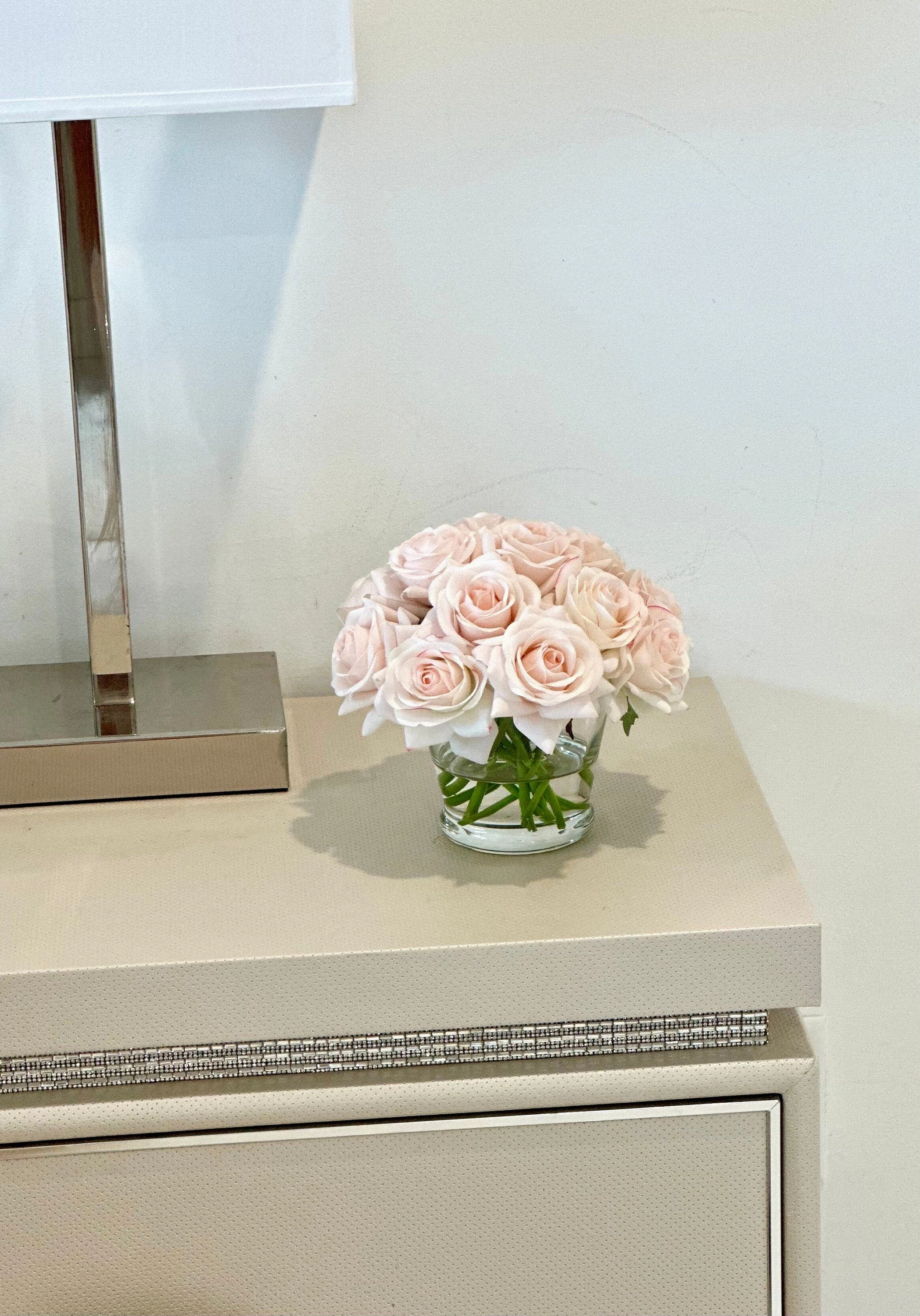 Faux Blush Real Touch Rose Arrangement