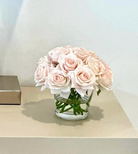 Faux Blush Real Touch Rose Arrangement