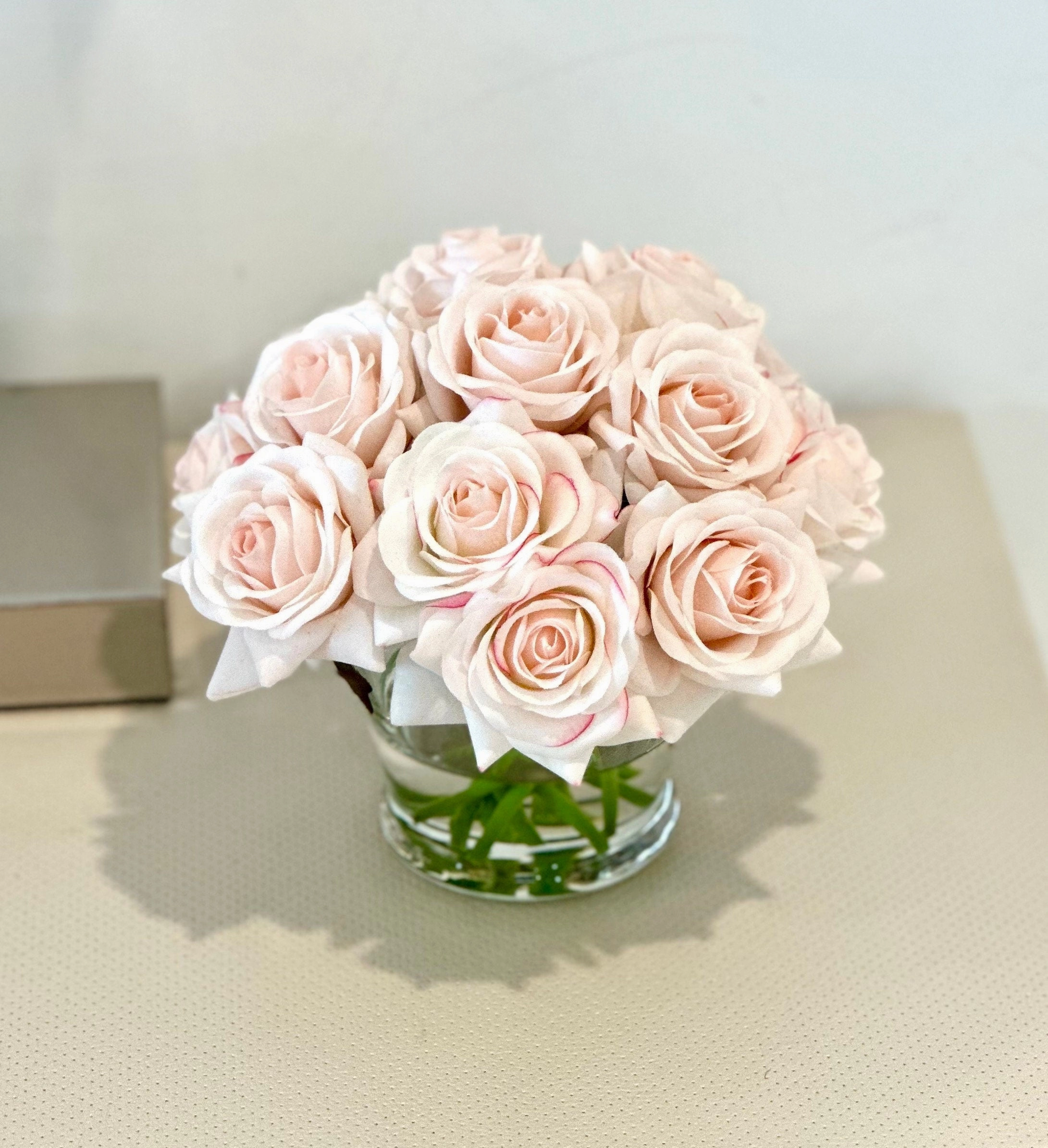 Faux Blush Real Touch Rose Arrangement