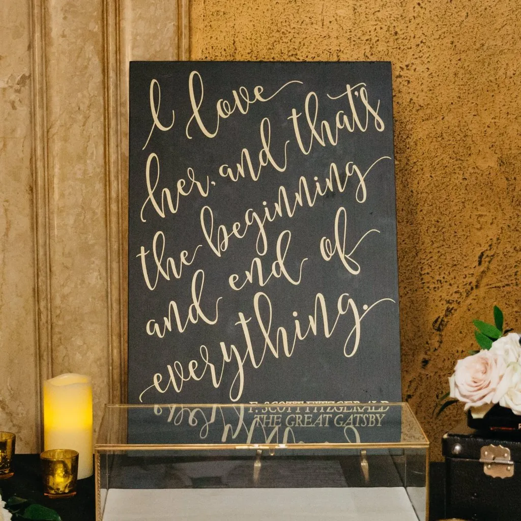 Gatsby Quote Painted Sign