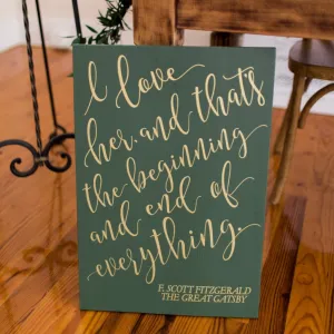 Gatsby Quote Painted Sign