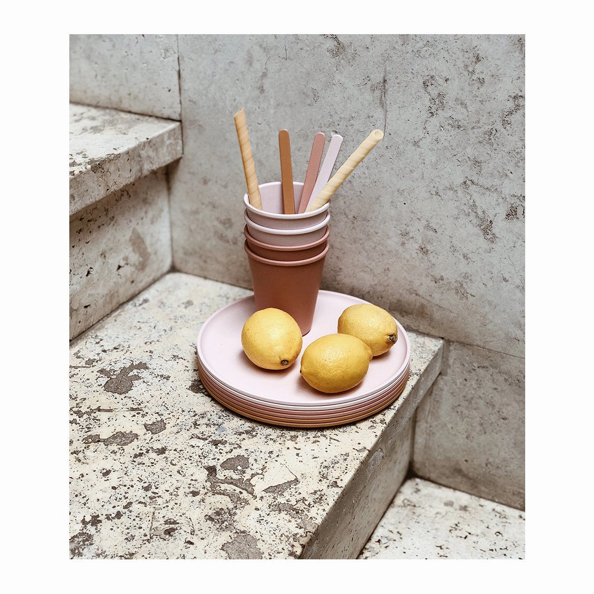 Gertrud Bamboo Cups 6 Pack - Coral blush mix