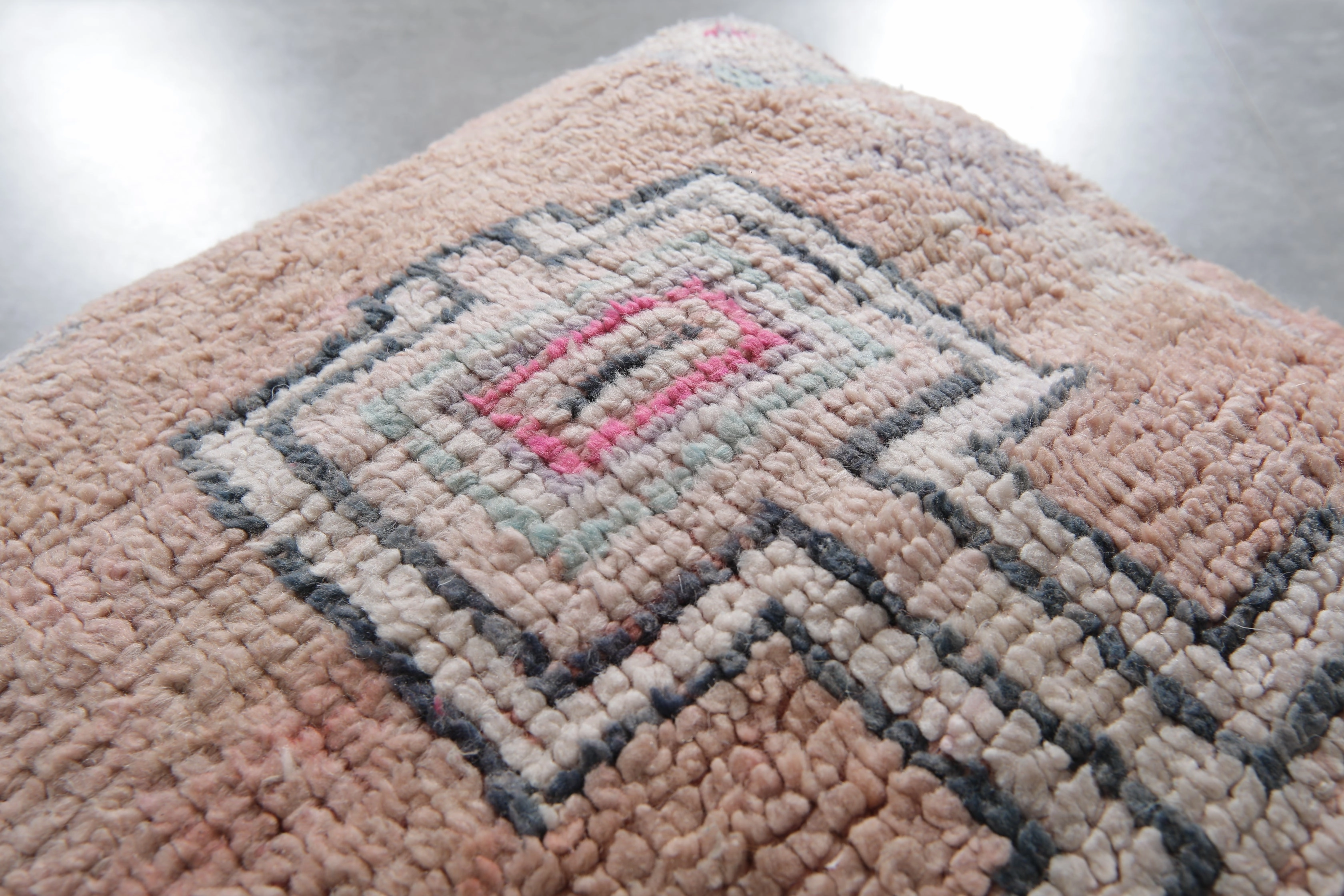 Handmade Moroccan Pouf - Vintage Berber Rug Ottoman