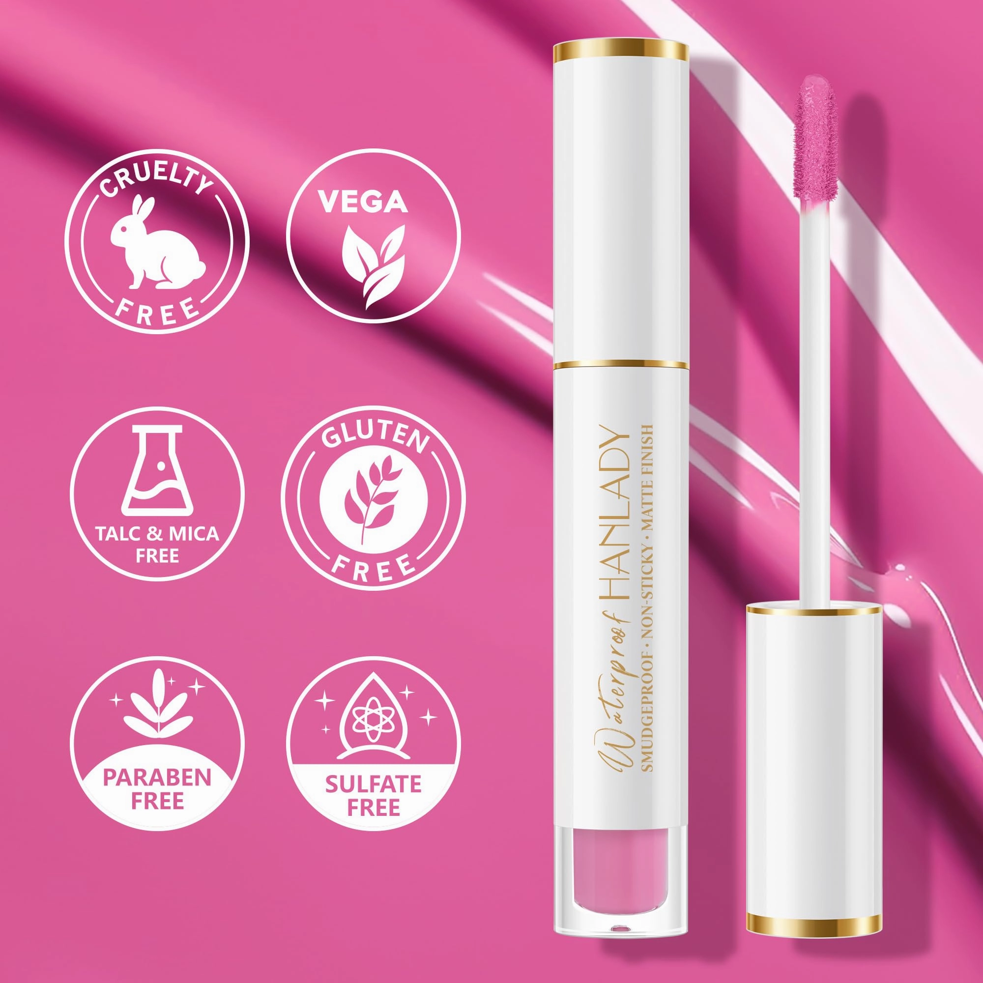 HANLADY Pink Lipstick Long Lasting Lipsticks for Women Pigmented Smudgeproof Transferproof Vegan Cruelty Free Lip Makeup, A43 Life in Pink