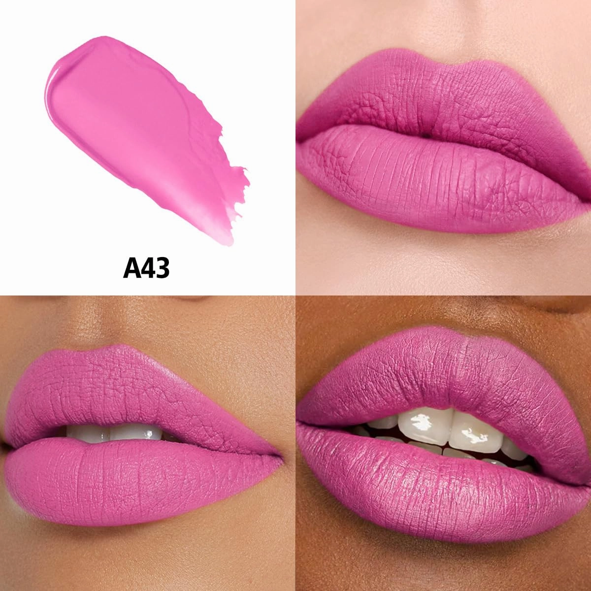 HANLADY Pink Lipstick Long Lasting Lipsticks for Women Pigmented Smudgeproof Transferproof Vegan Cruelty Free Lip Makeup, A43 Life in Pink