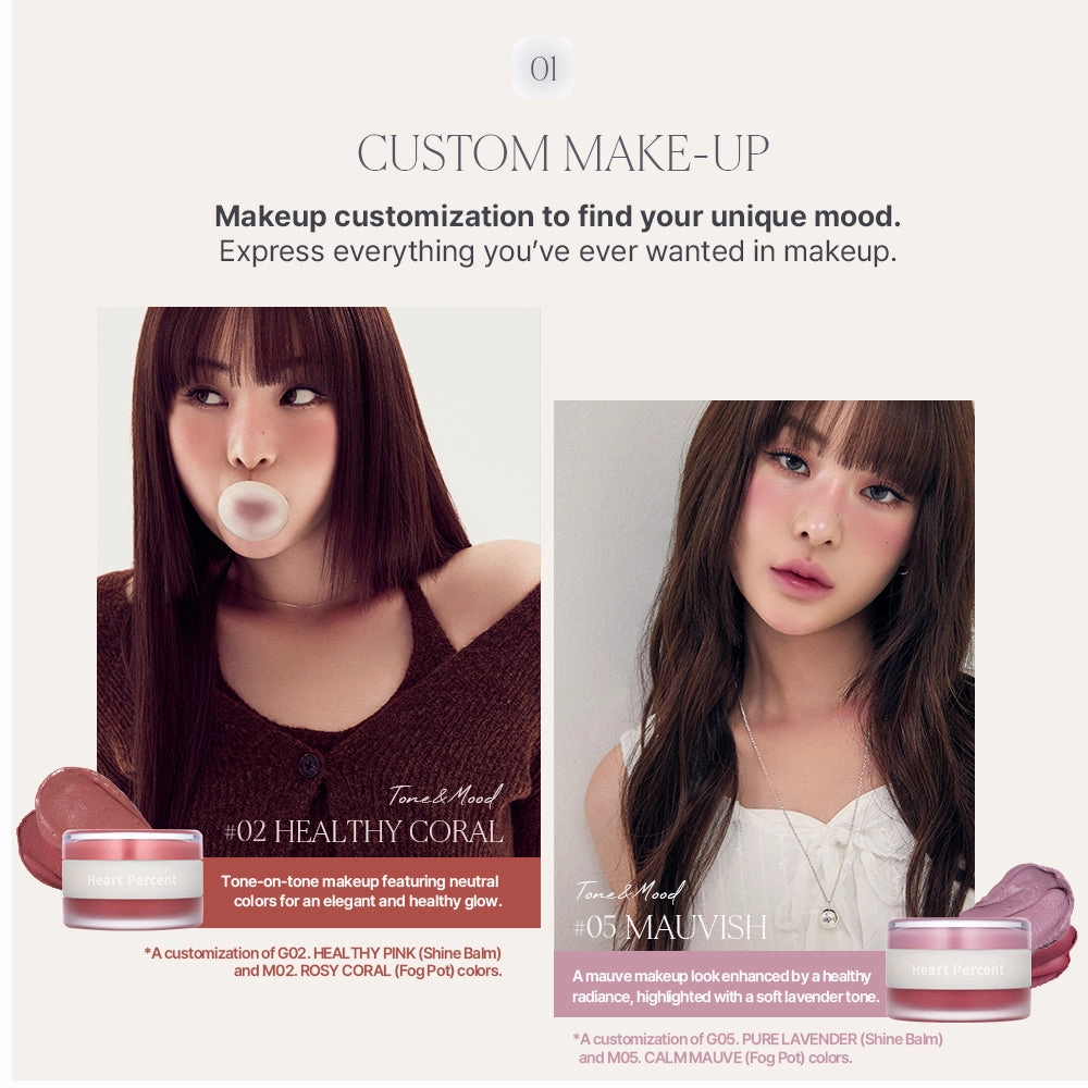 Heart Percent Dote on Mood Custome Lip & Cheek (Dual)