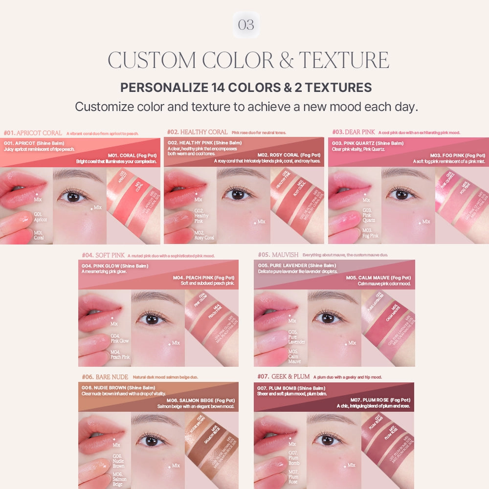 Heart Percent Dote on Mood Custome Lip & Cheek (Dual)