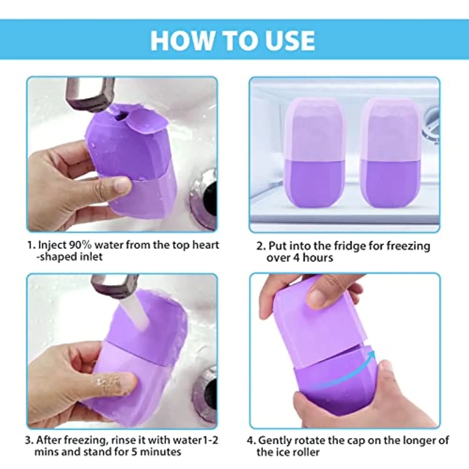 Ice Face Roller, Ice Roller for Face and Eye, V-Shaped Design, Food-Grade Leak-Proof Silicone Cube, Reusable Face Massage, Facial Beauty Ice Roller, Ice Mold for Face Beauty Gift for Women