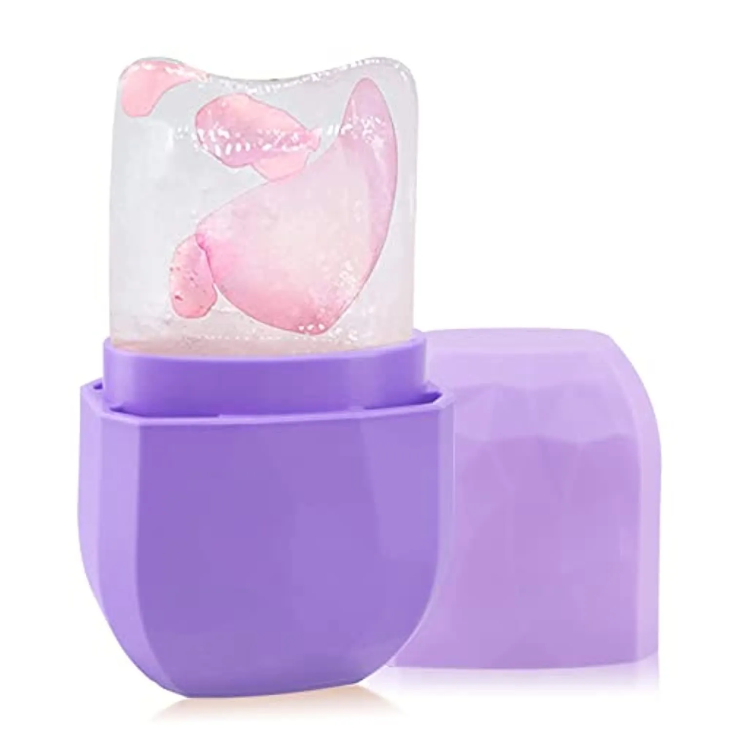 Ice Face Roller, Ice Roller for Face and Eye, V-Shaped Design, Food-Grade Leak-Proof Silicone Cube, Reusable Face Massage, Facial Beauty Ice Roller, Ice Mold for Face Beauty Gift for Women