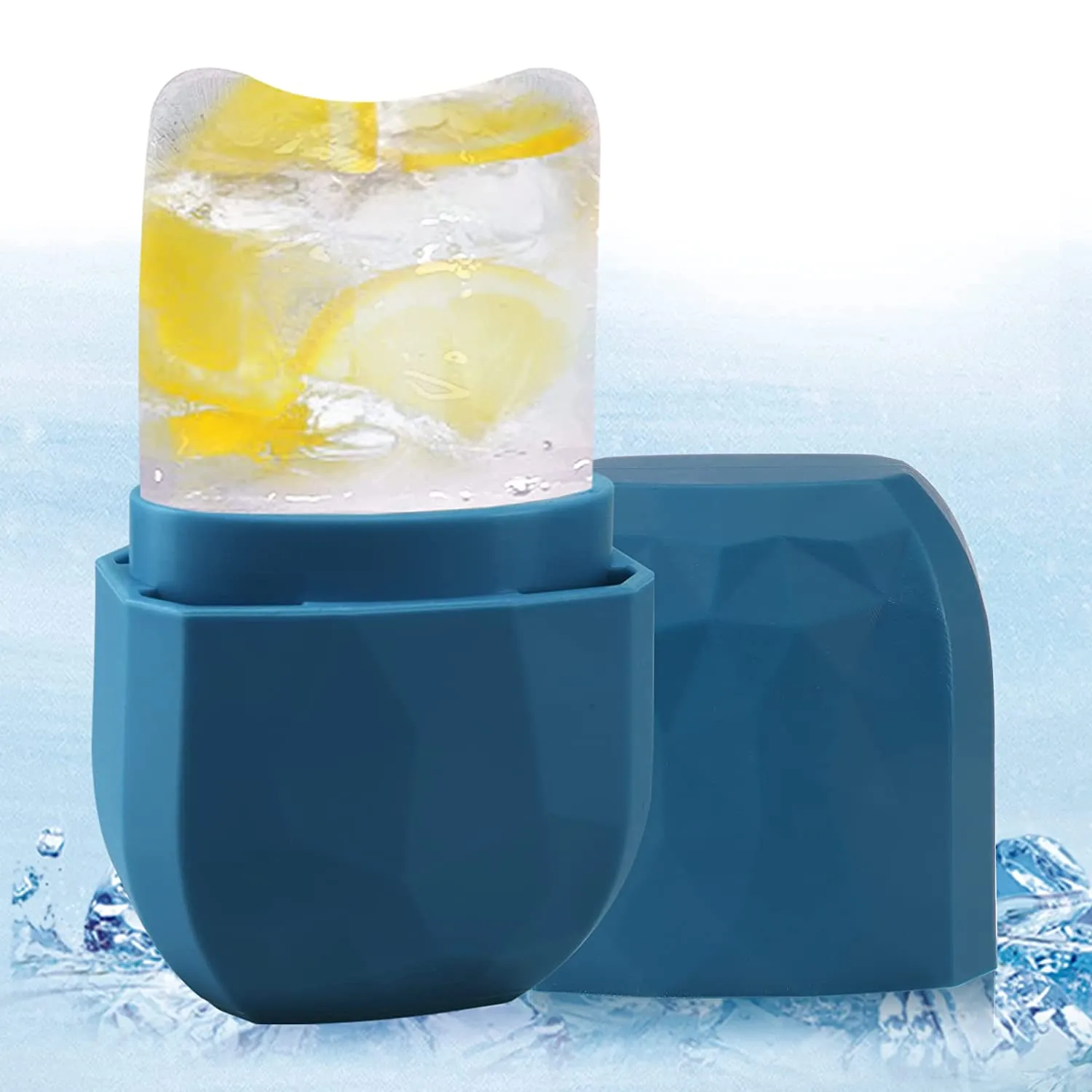 Ice Face Roller, Ice Roller for Face and Eye, V-Shaped Design, Food-Grade Leak-Proof Silicone Cube, Reusable Face Massage, Facial Beauty Ice Roller, Ice Mold for Face Beauty Gift for Women