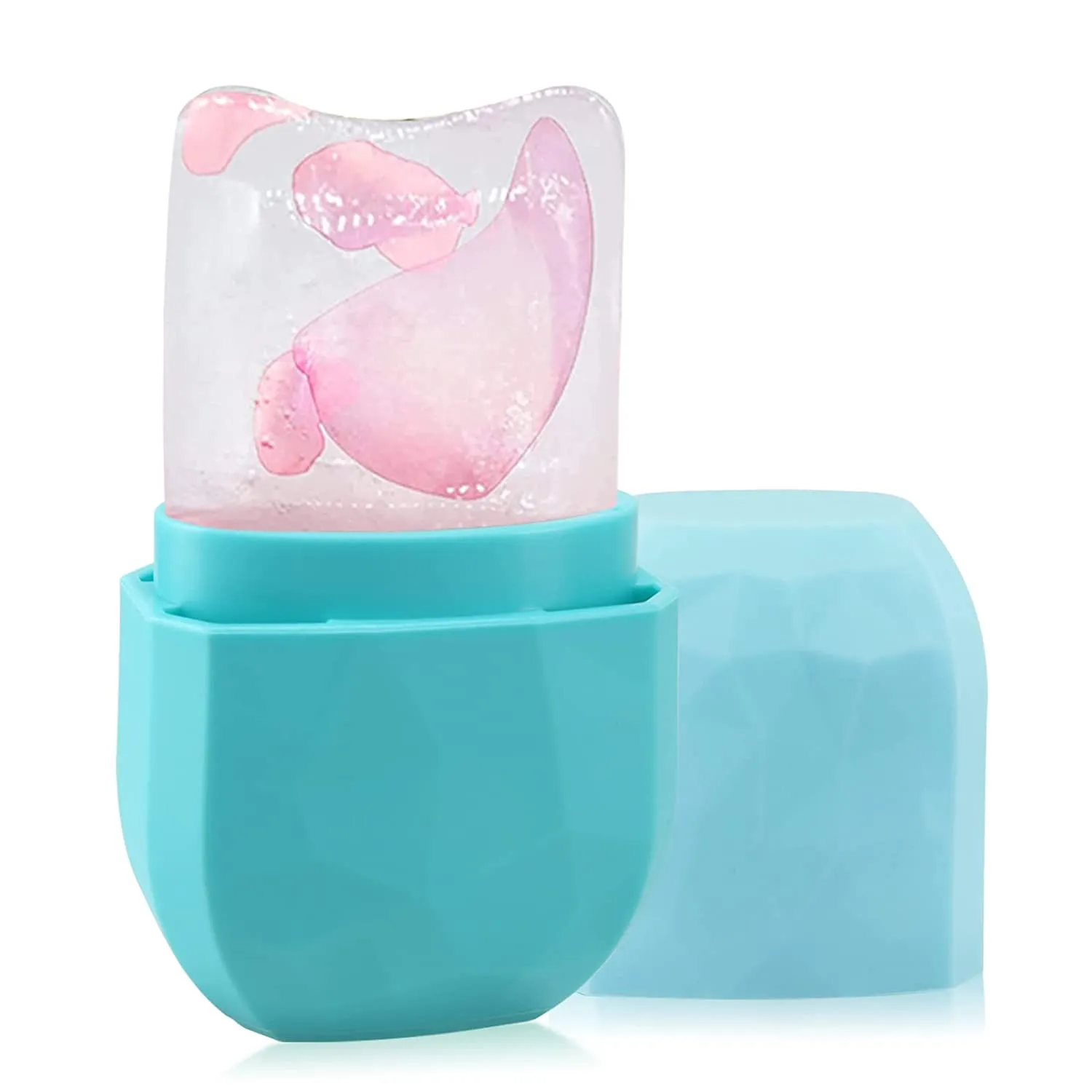 Ice Face Roller, Ice Roller for Face and Eye, V-Shaped Design, Food-Grade Leak-Proof Silicone Cube, Reusable Face Massage, Facial Beauty Ice Roller, Ice Mold for Face Beauty Gift for Women