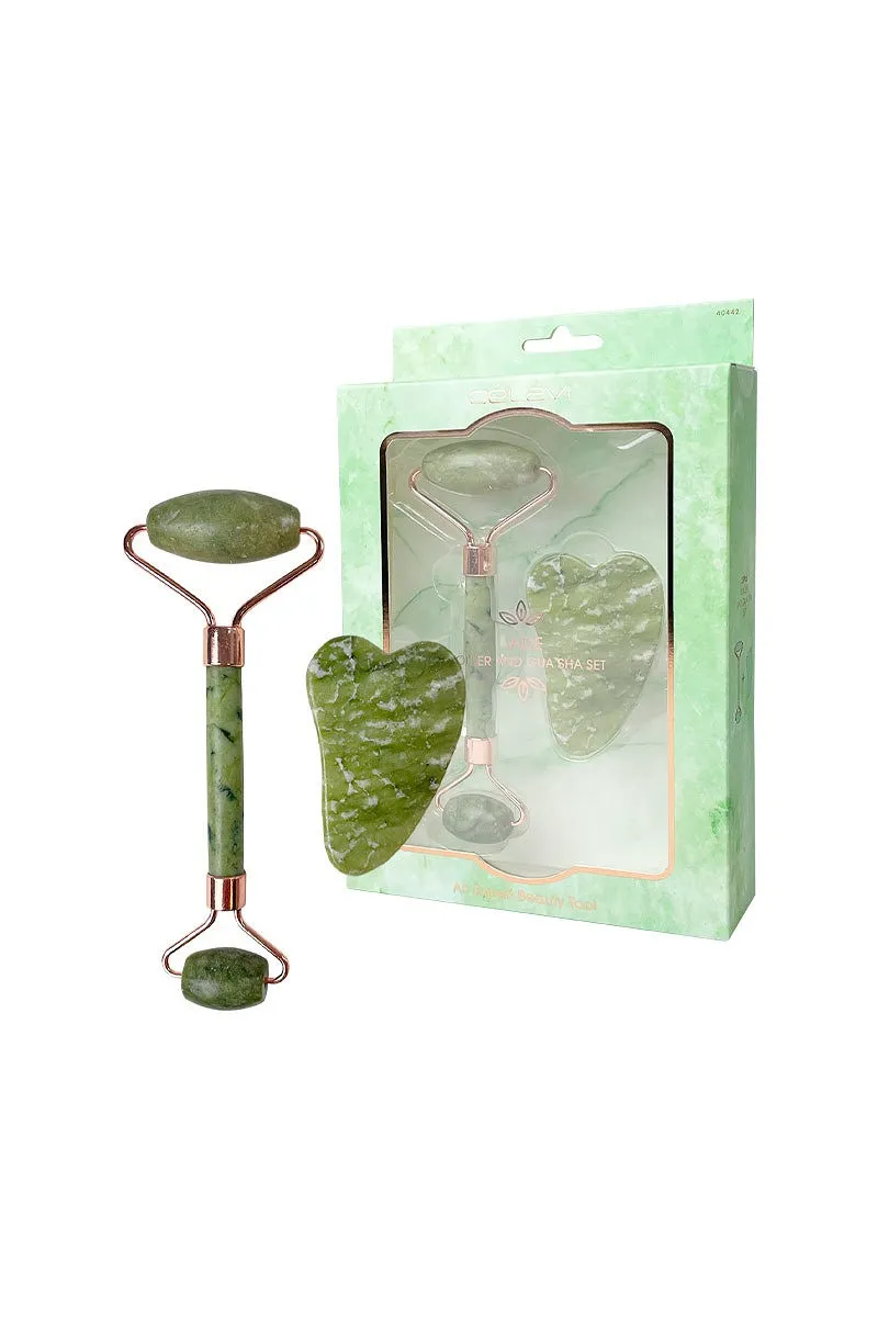 JADE ROLLER GUA SHA SET wrinkle remover