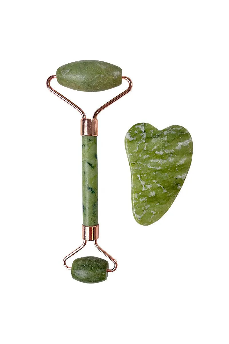 JADE ROLLER GUA SHA SET wrinkle remover