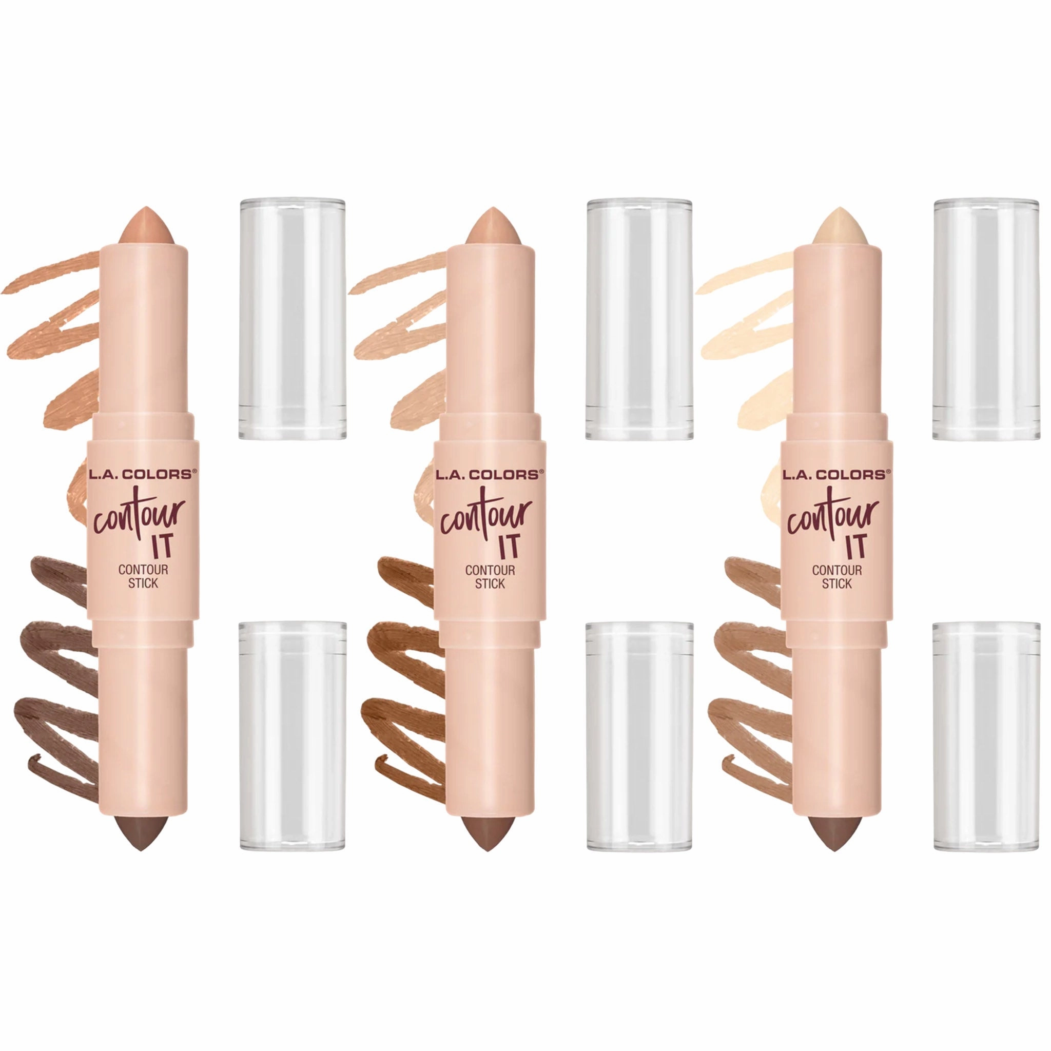 L.A. Colors Bronzer Contour Duo Stick Promo - Wholesale Display 36 Units (CPD527)