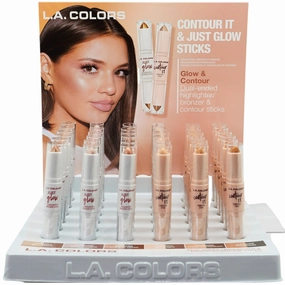 L.A. Colors Bronzer Contour Duo Stick Promo - Wholesale Display 36 Units (CPD527)