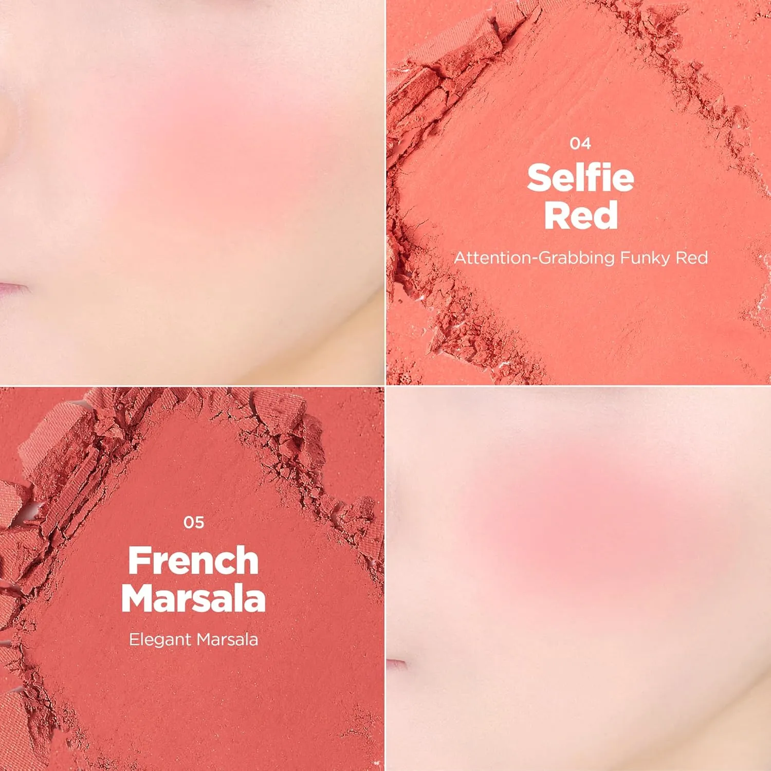 lilybyred Luv Beam Cheek | Heart-Shaped Korean Powder Blush, Soft Matte Finish with Subtle Shimmer, Blendable & Buildable, Lightweight & Long-Lasting, Natural Flush, 0.16 oz. (04 Selfie Red)