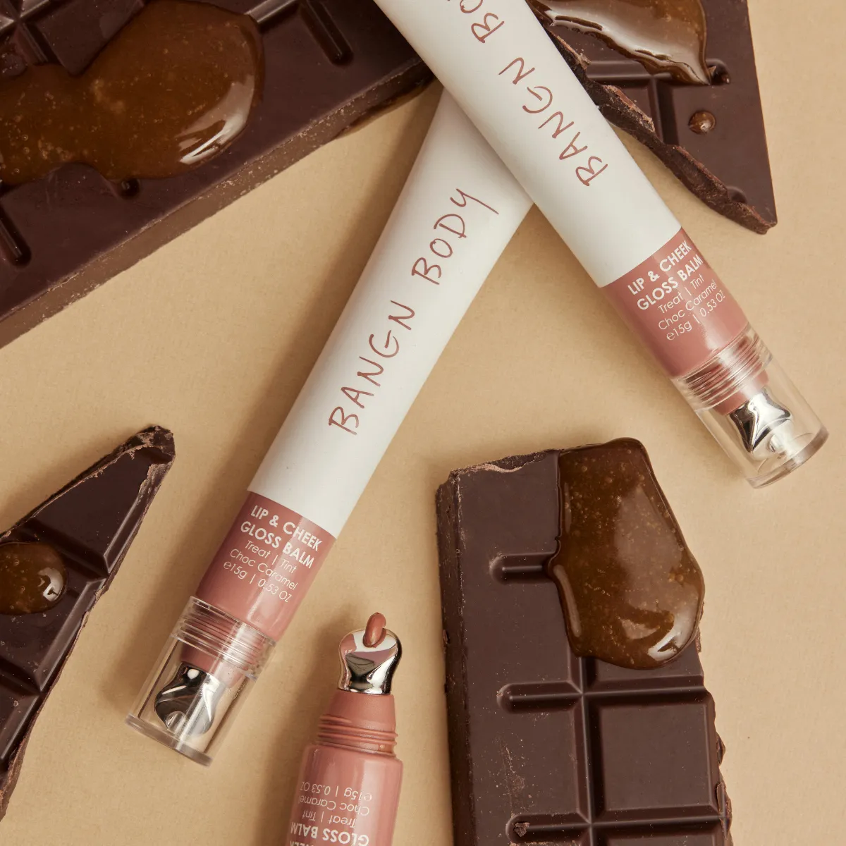 LIP & CHEEK GLOSS BALM - CHOC CARAMEL