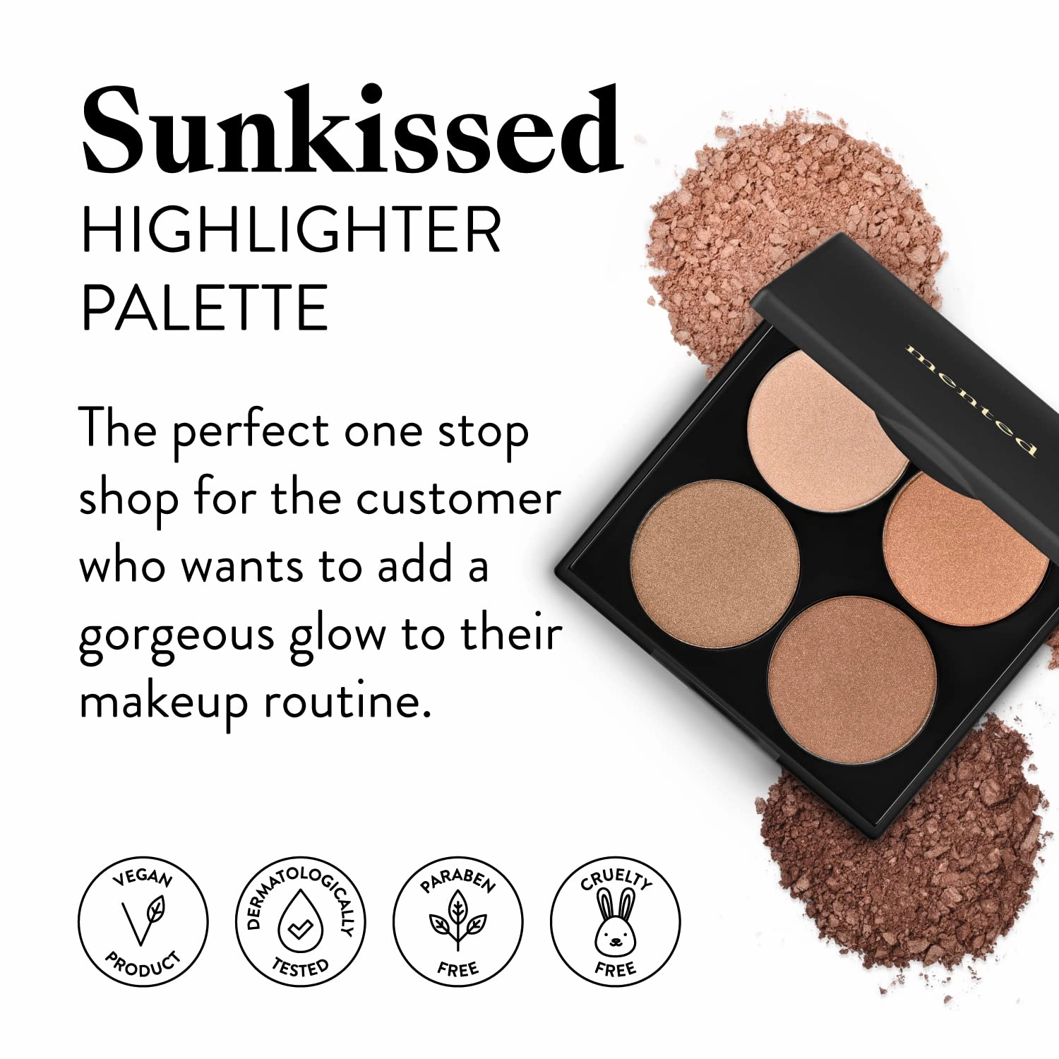 Mented Cosmetics | Nude and Dark Eyeshadows, Everynight Eye Shadow Palette   Sunkissed Highlighter Palette   Eyebrow Pencil (Deep Brown)   Long Live the Lash Mascara