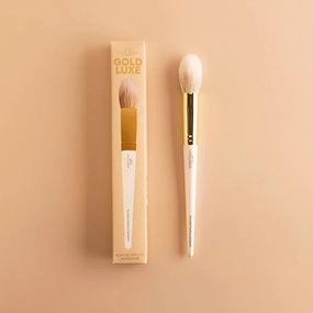 Modelrock Gold Luxe Makeup Brush – Rounded Stippling Highlighter Brush