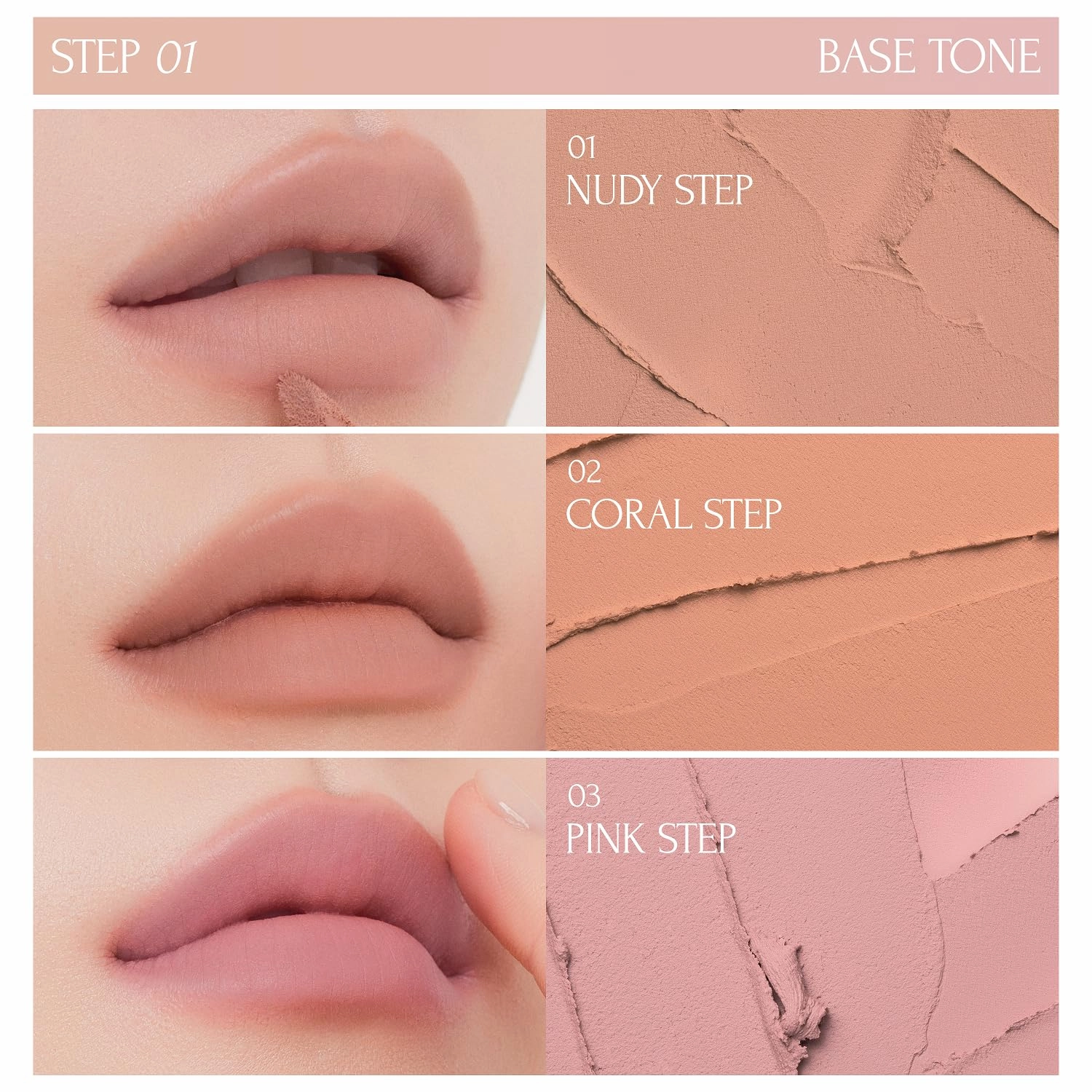 MUZIGAE MANSION Tie Up Cover Tint - Waterproof & Long Lasting Lip Stain for Women - Korean Base Nude Tint Stick - Kbeauty Matte Gloss - Mood Color Changing (03 PINK STEP, 0.2 Fl oz)