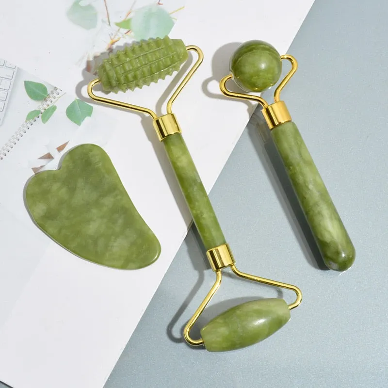 Natural Jade Roller Massager for Face Body Back Foot Massage Roller Facial
