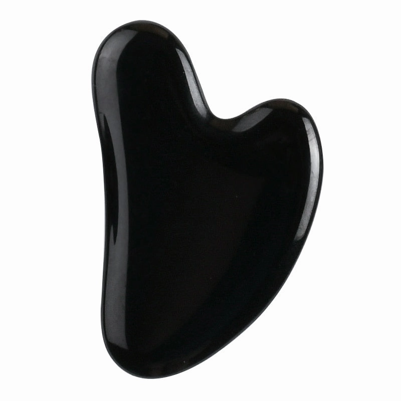 Natural Stone Guasha Massage Gouache Scraper For Face Jade Roller Massager Set Black Obsidian Gua Sha Board Facial SkinCare Tool