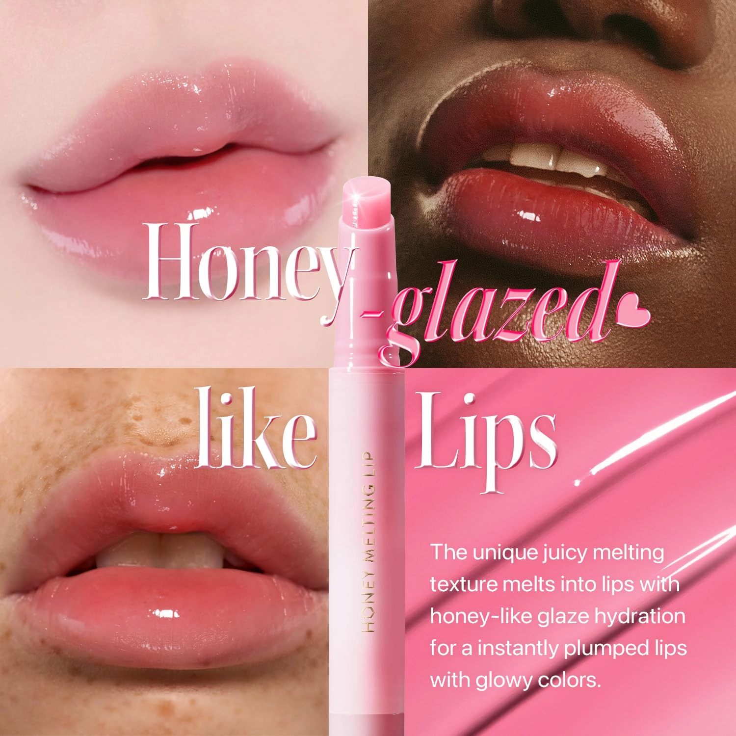 Nature Republic HONEY MELTING LIP PLUMPING (11 PINK) SOFT LIP STICK Tint & Plump Hydrating Gloss, Moisturizing balms, Volumizing formula & Sheer tint, Glowy Finish, korean make up