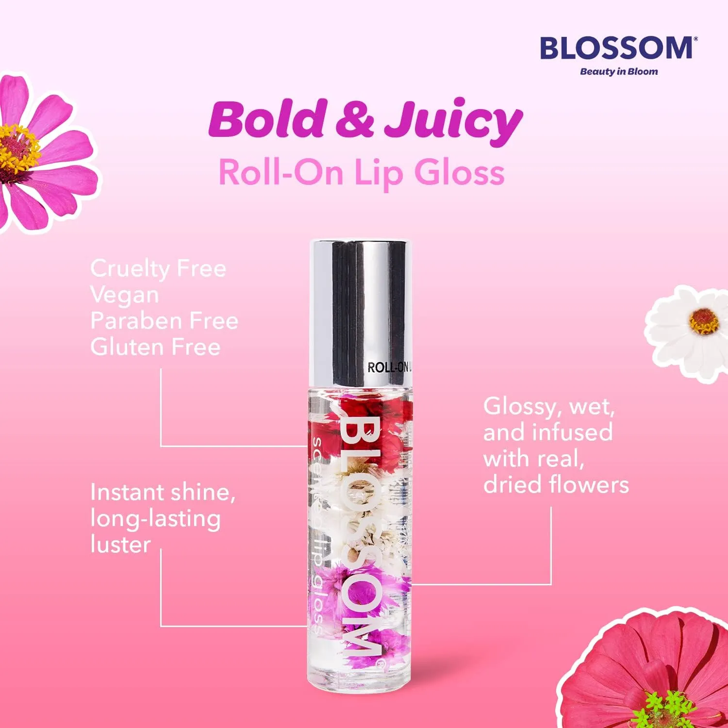 New Blossom TropiCali - Roll-On Lip Gloss in Strawberry Shortcake!